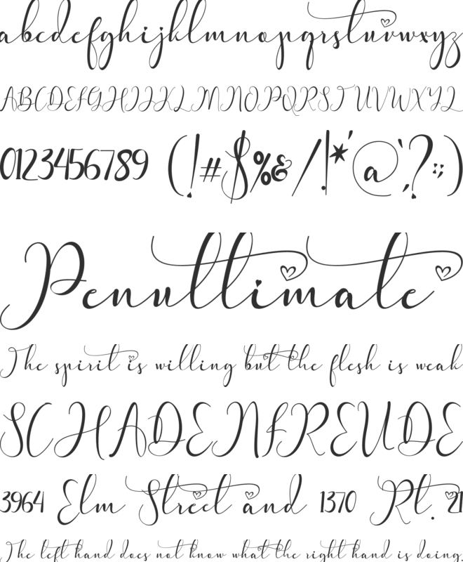 Pretty Willie font preview