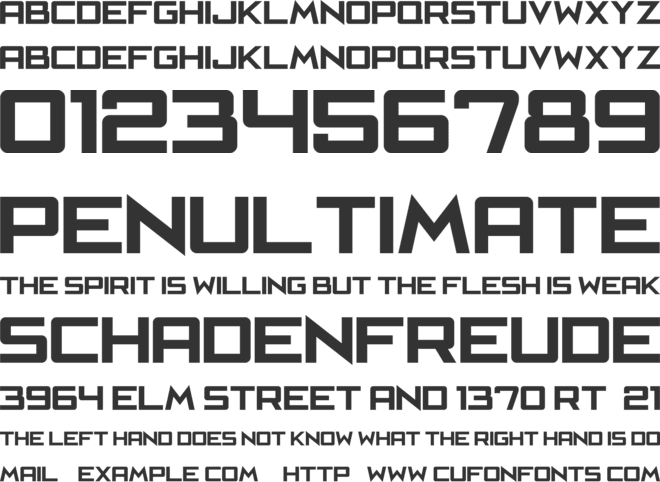 Cafe Nero M54 font preview