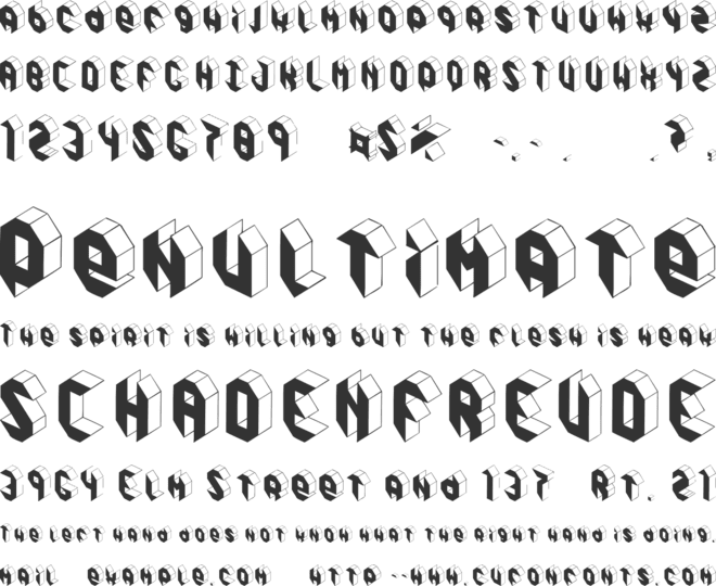 Pandimencional font preview