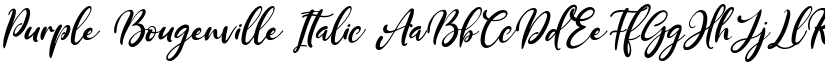 Purple Bougenville Italic font