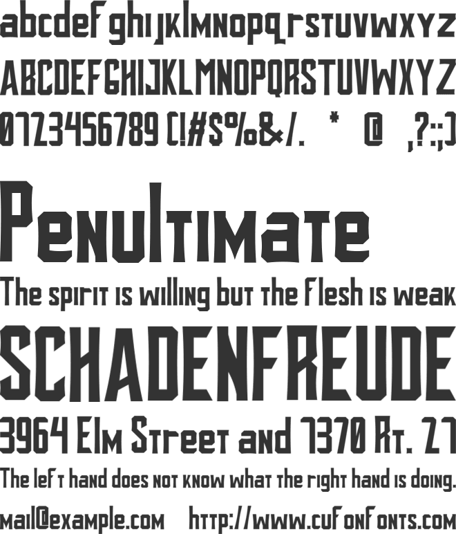 Bathalion font preview