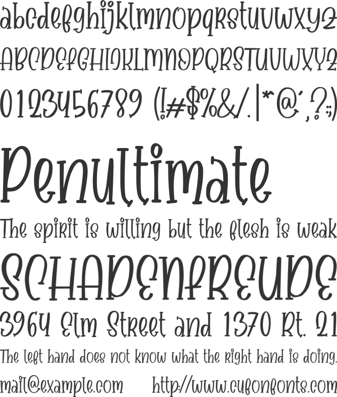 Babyface font preview