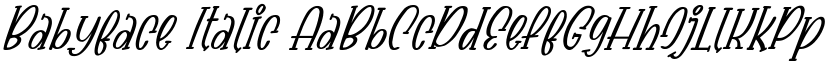 Babyface Italic font