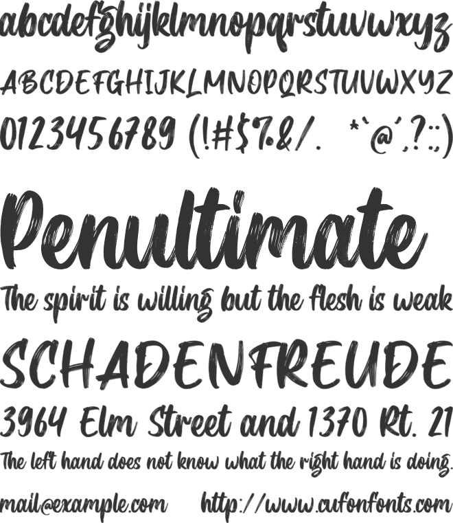 Brimington font preview