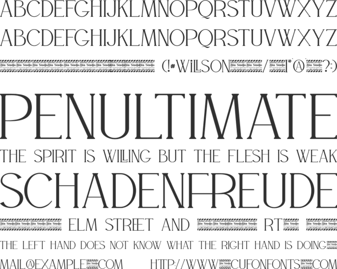 WILLSON Personal Use font preview