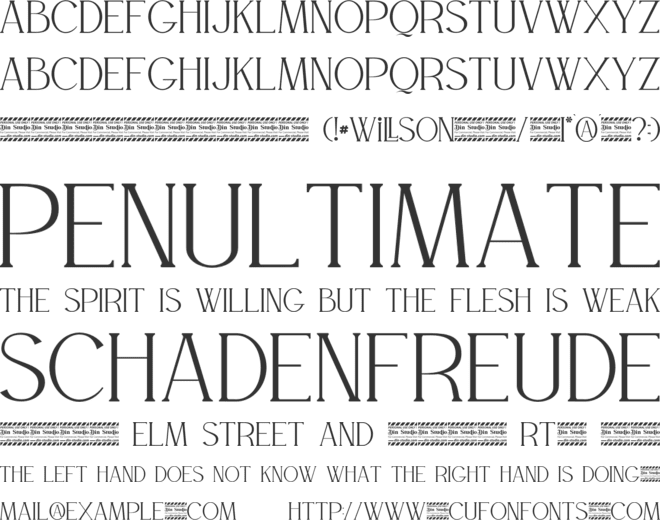 WILLSON Personal Use font preview
