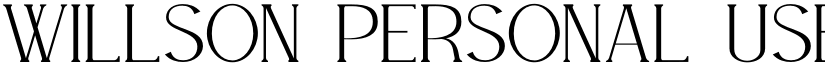 WILLSON Personal Use Regular font