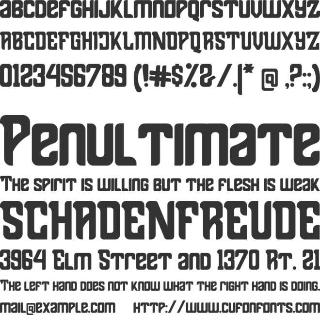 Thenacious font preview