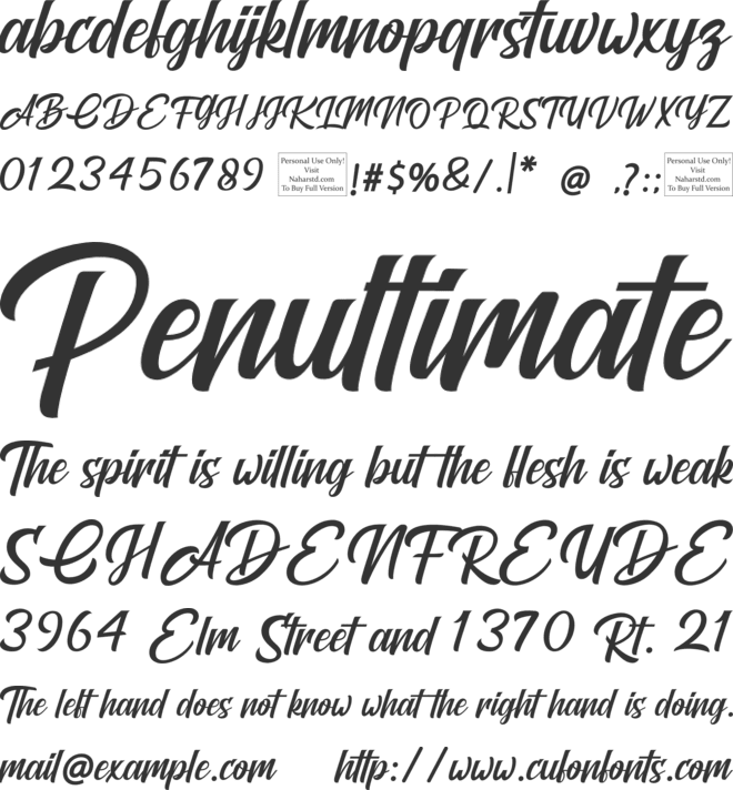 Brightons font preview