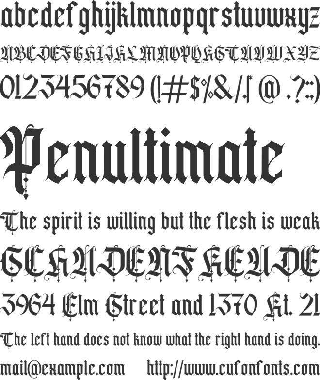 California sun font preview