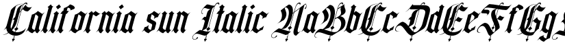 California sun Italic font