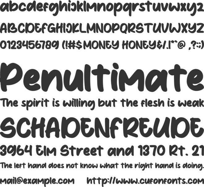 Money Honey font preview