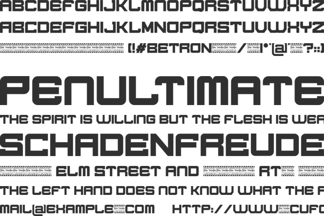 Betron Personal Use font preview