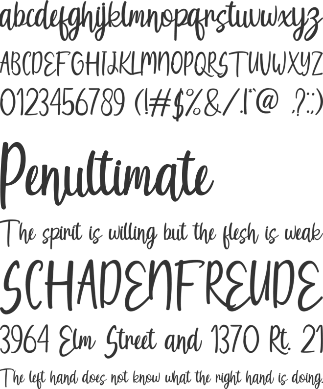 First Beloved font preview