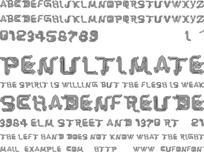 Park Tech CG font preview