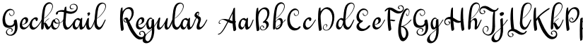 Geckotail Regular font