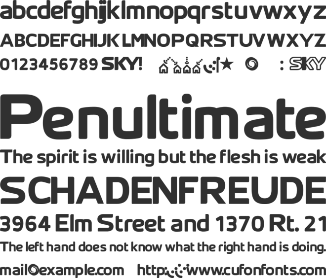 SKYfontThick font preview