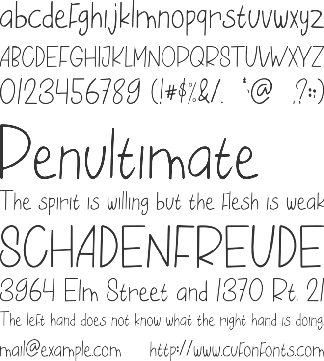 Raindrops font preview