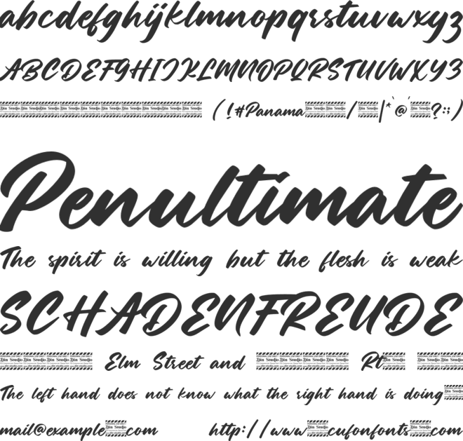 Panama Personal Use font preview