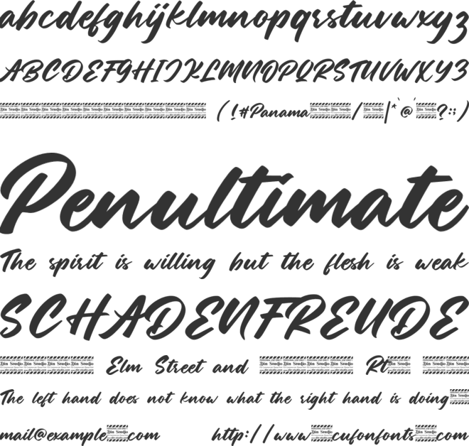 Panama Personal Use font preview