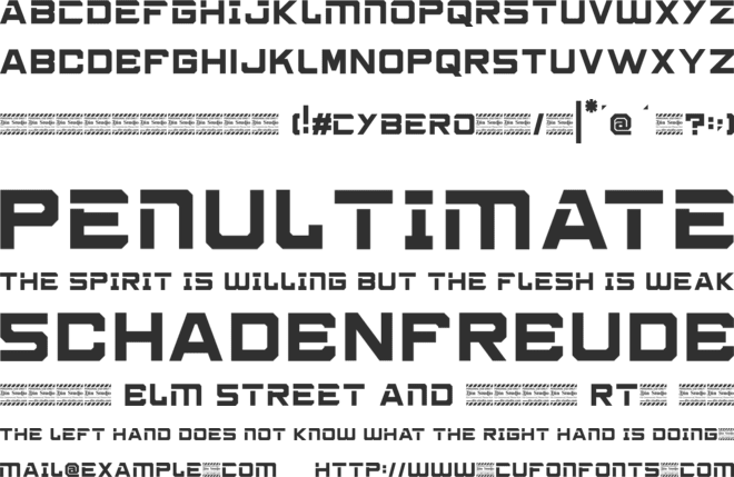cybero Personal Use font preview