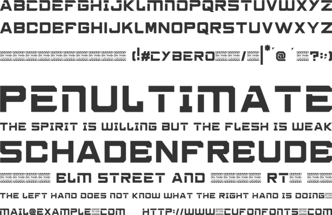 cybero Personal Use font preview