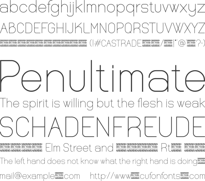 Castrade Personal Use font preview