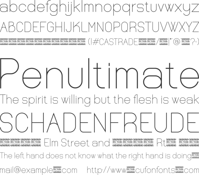 Castrade Personal Use font preview
