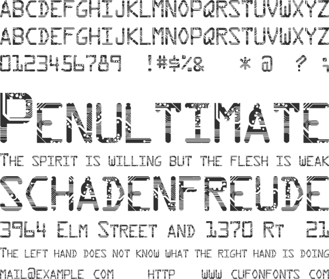 Circuit font preview