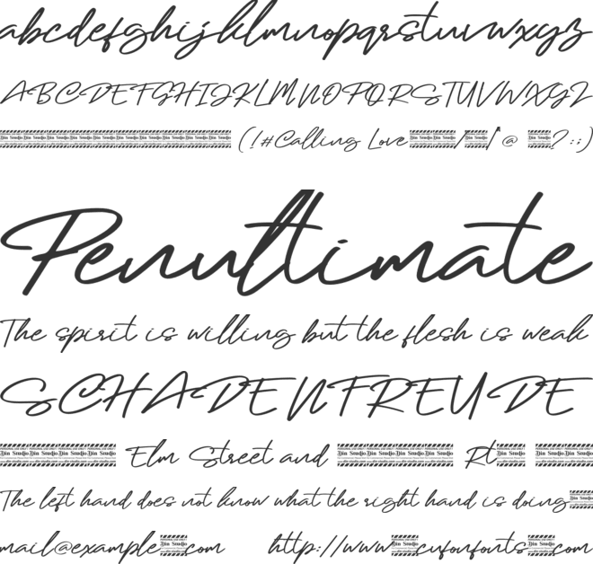 Calling Loves font preview