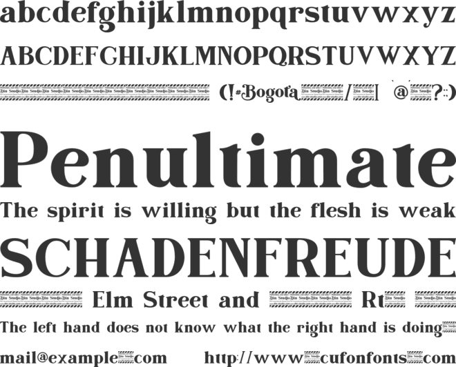 Bogota  Personal Use font preview