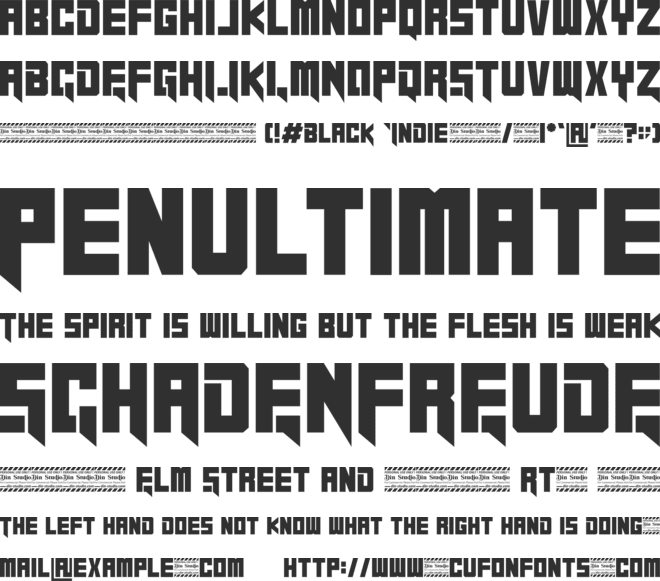 Black Indie Personal Use font preview