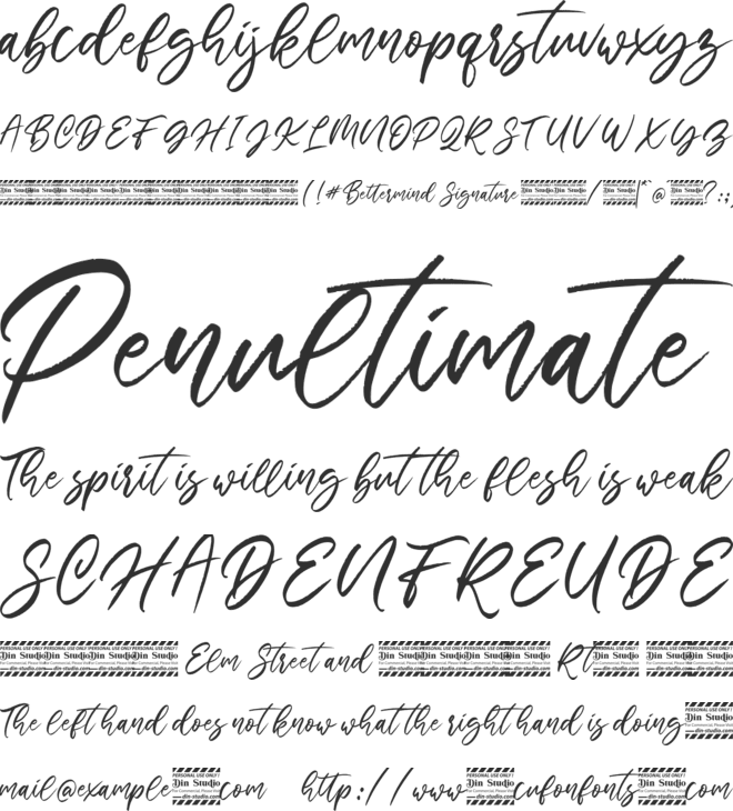 Bettermind Signature Personal U font preview