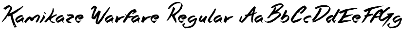 Kamikaze Warfare Regular font