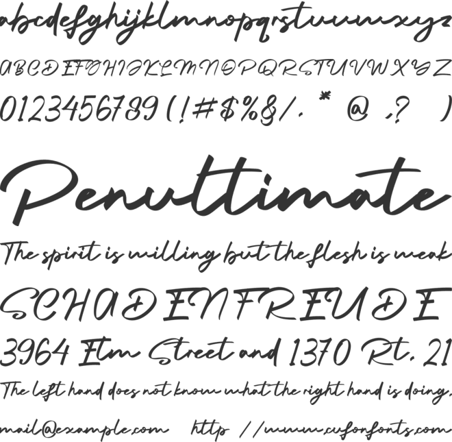 Sullistia font preview