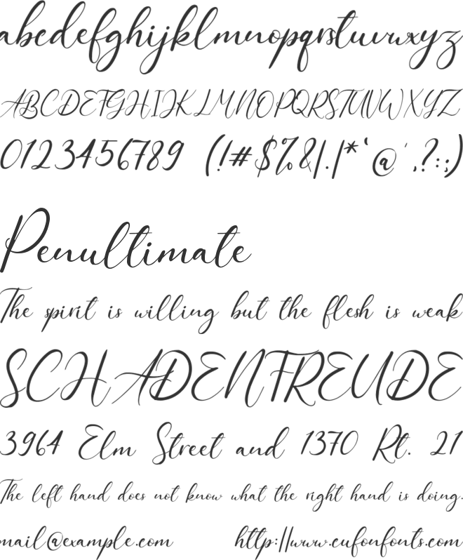 Queen Signature font preview