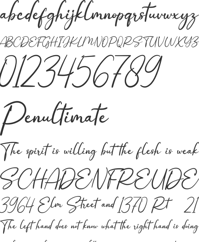 Romatty font preview