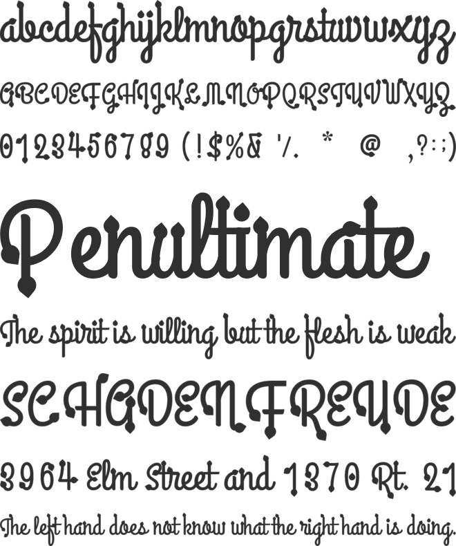 Ranting font preview