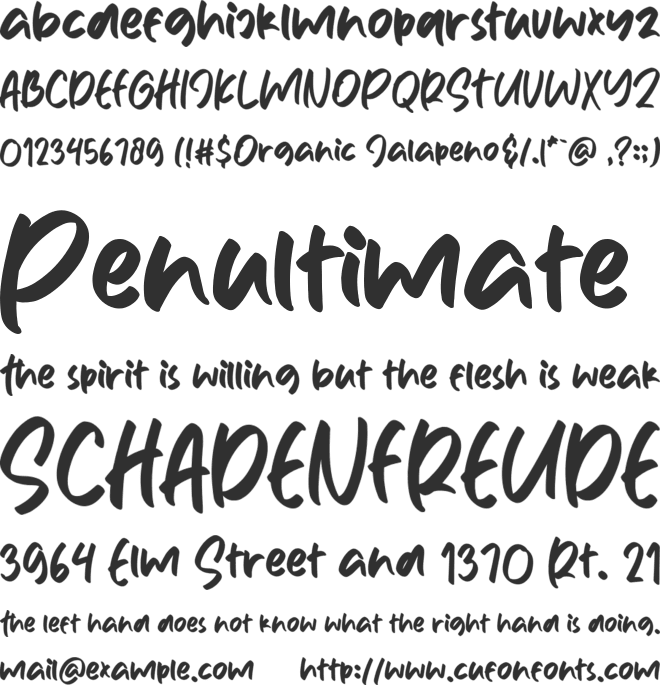 Organic Jalapeno font preview
