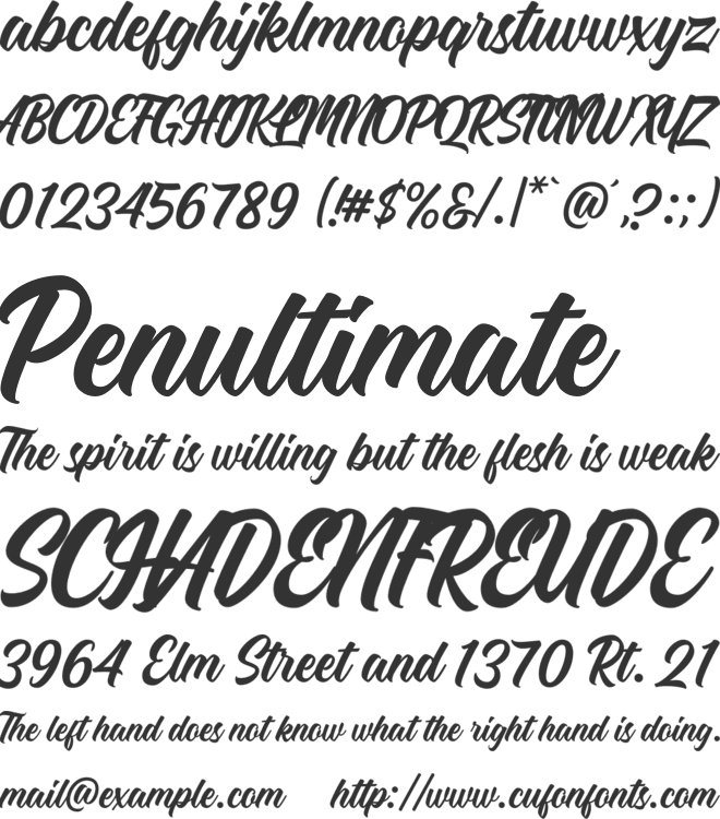 Legends font preview