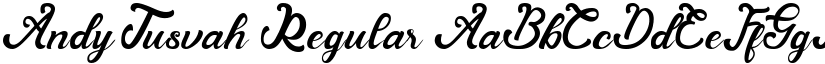 Andy Tusvah Regular font