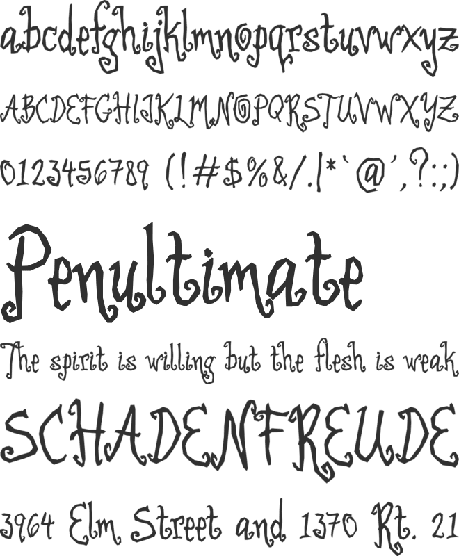 Little Witch font preview