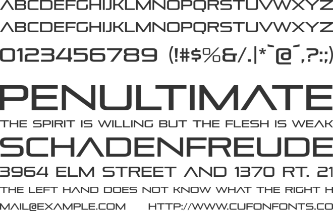 Pirulen font preview