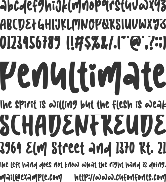 mama papa font preview