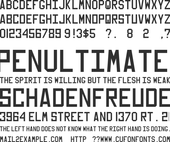 Aerial Banner font preview