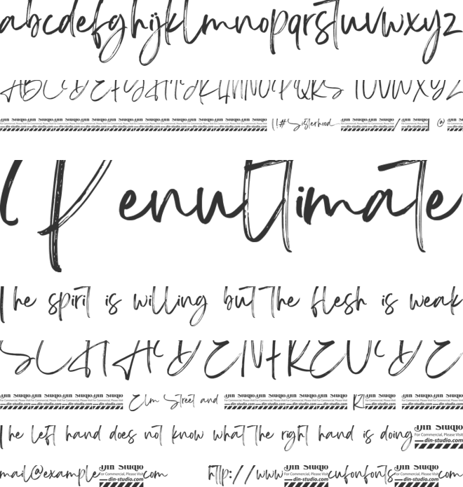 Sisterhood Personal Use font preview