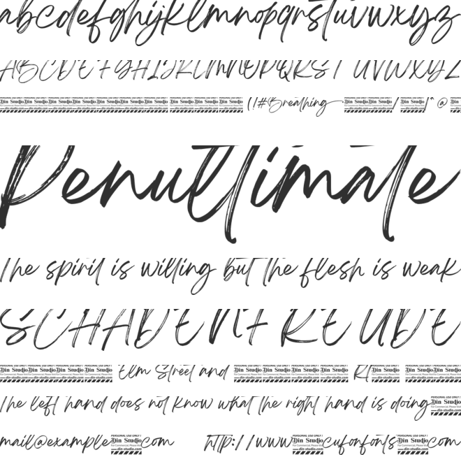 Breathing Personal Use font preview