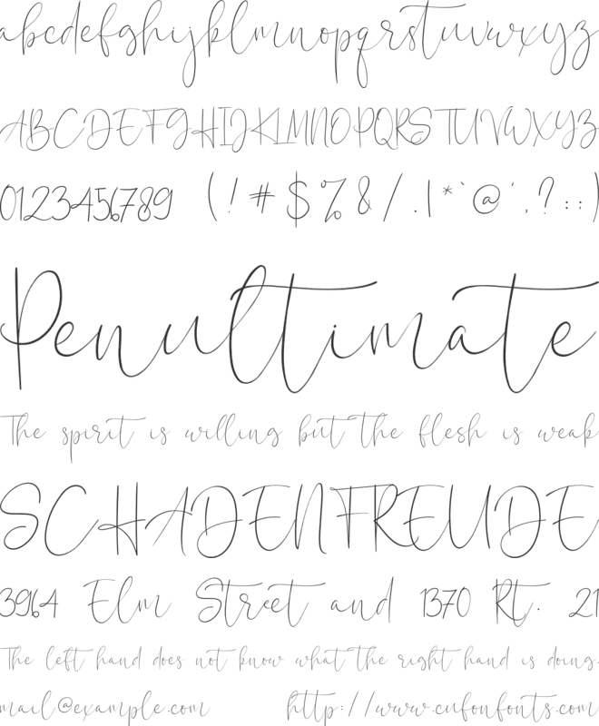 Calistin font preview