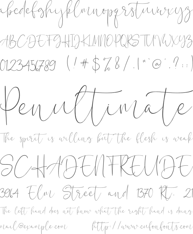 Calistin font preview