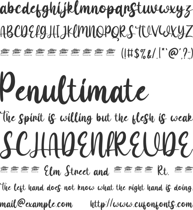 Maple Memories - Personal Use font preview